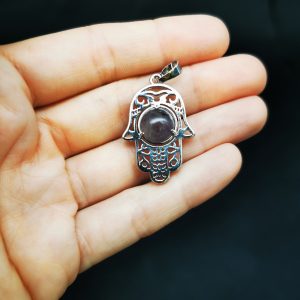 Obesek fluorit hamsa